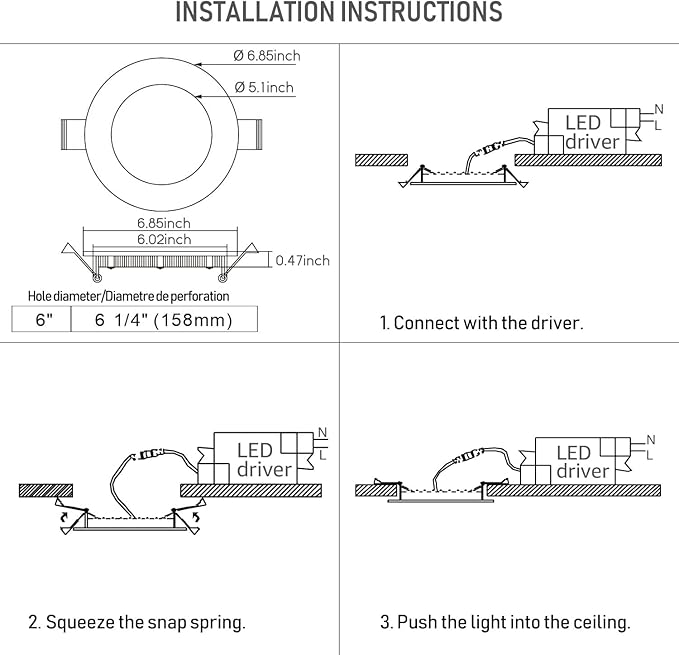 TORCHSTAR 12-Pack 6 Inch Ultra-Thin LED Recessed Lighting with J-Box, 4000K Cool White, 12W Dimmable 1000lm Brightness LED Downlight, ETL & Energy Star Listed
