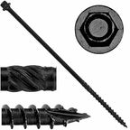 Jake Sales #14 X 8 Heavy Duty Black Timber/Log/Landscaping Wood Screws - Exterior Coated Heavy Duty Screws. 1 x Full Box - 400 Screws