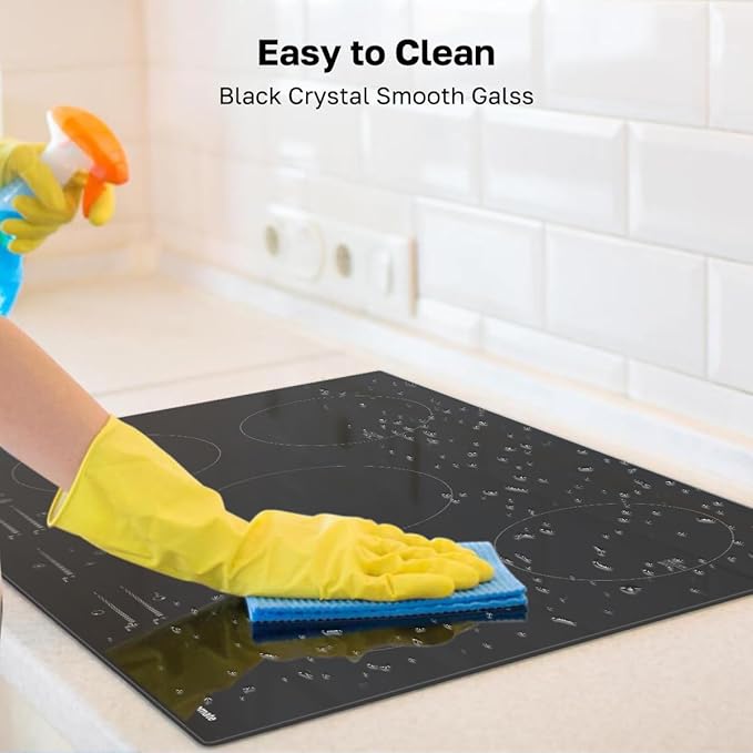 ThermoMate 30 Inch Induction Cooktop, 9000W Built in Induction Stove Top, Electric Cooktop with 5 Boost Burner, 9 Heating Level, Timer & Child Safety Lock, Sensor Touch Control, 240V