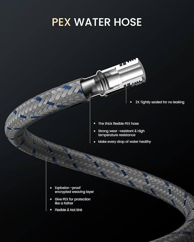 APPASO 3 Hole Kitchen Faucet, Matte Black Kitchen Faucet with Soap Dispenser and Pull Down Sprayer 3 Modes, Stainless Steel High Arch Kitchen Sink Faucet with Separate Handle 3 Pieces