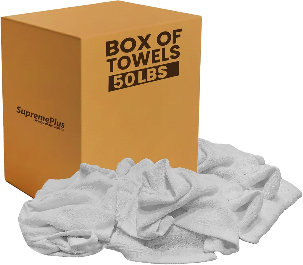 White Terry Bar Mop Towels 400 Pcs (Approx)- 100% Cotton Ultra-Absorbent Cleaning Rags, Perfect Washable Kitchen Rags for Bars, Restaurants & Home - Multipurpose (50 lbs. Box)