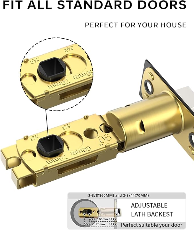 Asidrama 6 Pack Passage Door Handles, Door Lever with Door Knobs Indoor for Bedroom or Bathroom, Heavy Duty Black Door Handles Interior with Locks for Left Right Sided Doors