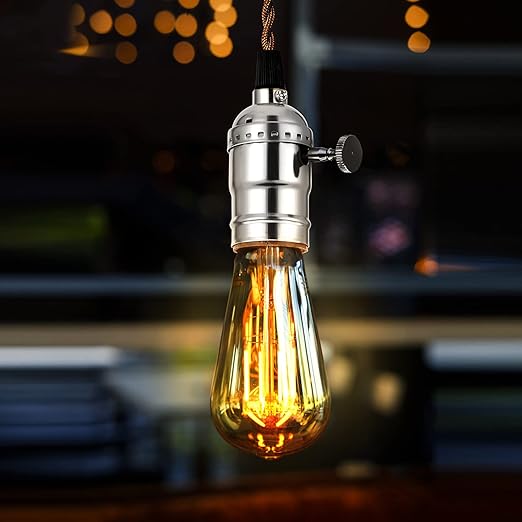 DiCUNO Lamp Turn On/Off Switch Knobs Replacement, Metal Lamp Switch Knob for Universal Light Socket, Standard Size, Pearl Black, 4 Packs