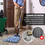 Commercial Mop Head Replacement – 1 Pack Blue Large Microfiber Tube Mop (18 oz.) | Industrial Wet Mops | Washable Refill, Reusable, Heavy Duty, Looped End Mopheads | Hardwood, Concrete