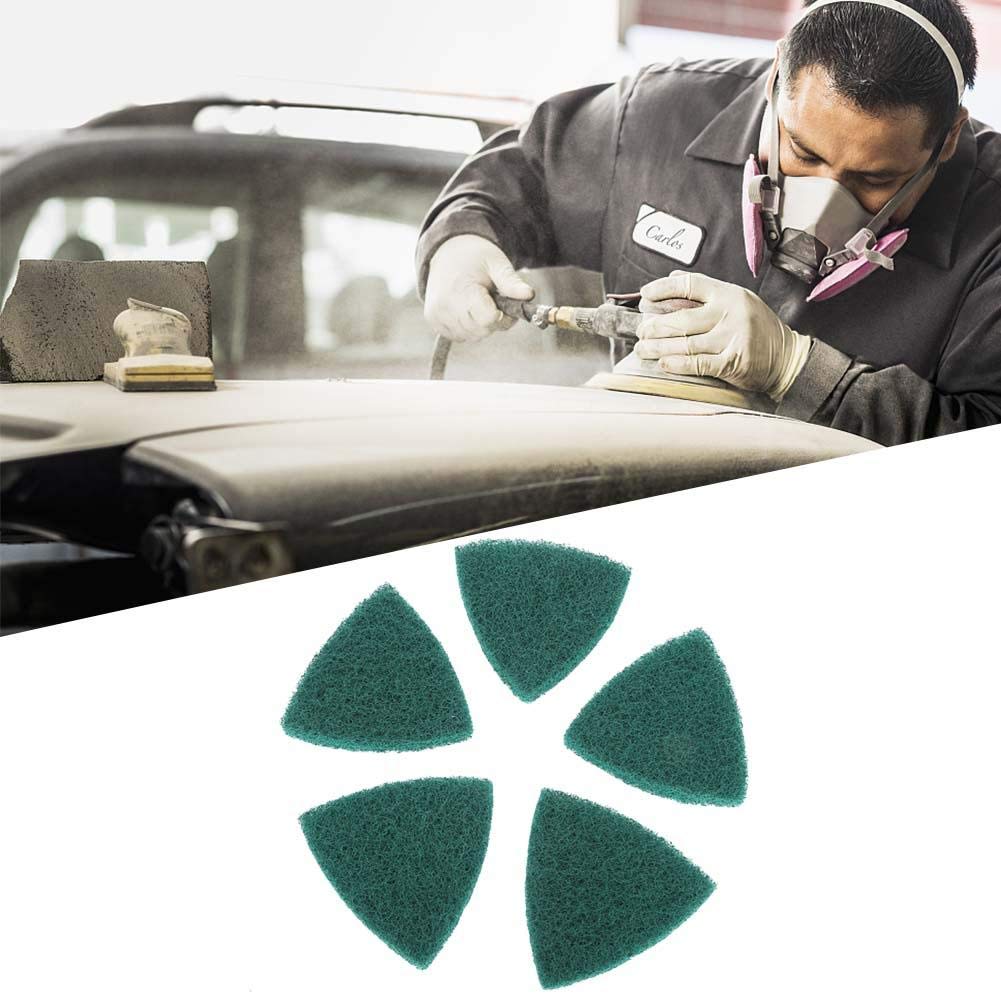 Fafeicy 5pcs Triangle Scouring Pad, Polishing Pad Self Adhesive Plate Grinding Machine Accessories, Industrial Cleaning Cloth