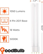 GoodBulb PLL18/850 18W 10.5" Twin Tube Compact Fluorescent Light Bulb 4-pin 2G11 Base 5000K Daylight 1050 Lumen Car Dealership Lighting Pack of 10