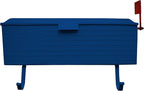 Oakland Living AZ620-BLUE Blue Patriotic Metal Outgoing Mail Flag and Newspaper Hangers Wall Mounted Mailbox