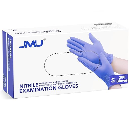 JMU 200 Count Nitrile Exam Gloves Small, 3.5 Mil Powder-Free Latex-Free Disposable Gloves for Medical, Cooking, Cleaning