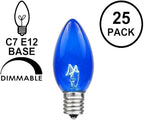 Novelty Lights 500 Case C7 Outdoor Christmas Replacement Bulbs, Blue, C7/E12 Candelabra Base, 5 Watt, 500 Bulbs