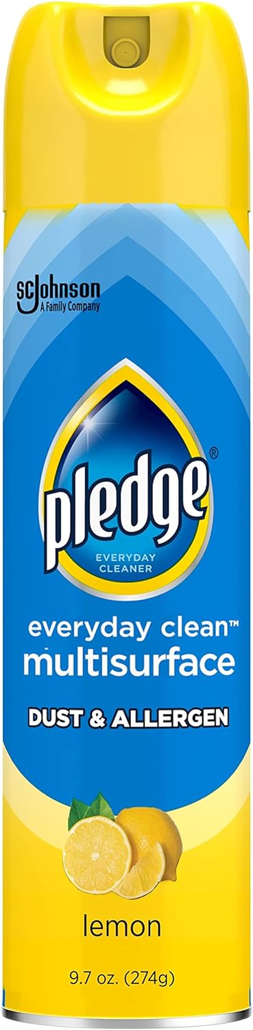 Pledge Dust & Allergen Multisurface Cleaner, Aerosol Spray, Lemon Scent, 9.7oz