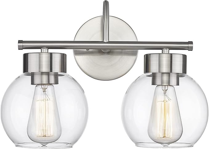 EAPUDUN 2-Light Bathroom Light Fixtures Over Mirror, Brushed Nickel Vanity Lights for Bathroom Modern Wall Sconces Vanity Light Porch Lamp Bathroom Lighting Vanity Lighting Fixtures