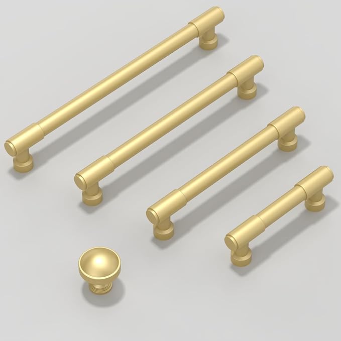 10 Pack Brushed Gold Cabinet Pulls 10 Inch(254mm) Kitchen Cabinet Handles Cabinet Hardware for Drawer Pulls