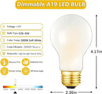 A19 Frosted Vintage LED Edison Bulbs 60W, E26 Dimmable LED Filament Light Bulbs, 3000K Soft White,6W Equivalent 60W,600LM, AC120V, A19 Frosted Light Bulbs with 90 CRI,6Pack