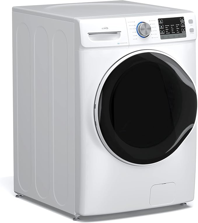 KoolMore FLW-5CWH Front Load 4.5 Cu. Ft Machine with Quiet Inverter Motor, Steam and Water Plus Functions, 20-Minute Quick, 12 Washing Cycles [120V], X-Large (27"), White