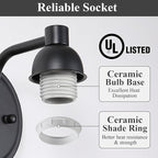 Matte Black Milk Glass Wall Sconces, 1 Pack Hardwired Indoor Wall Light Fixtures for Living Room, Hallway, Bedroom, Ceramic E26 Sockets (Bulbs Not Included)