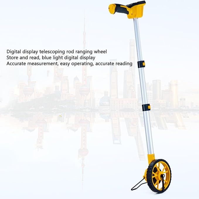 Garosa Measuring Wheel Digital Display with FT, IN, M, CM Measuring Units Switching Telescopic Rolling Measure Wheel with Backlit Display One Key to Reset