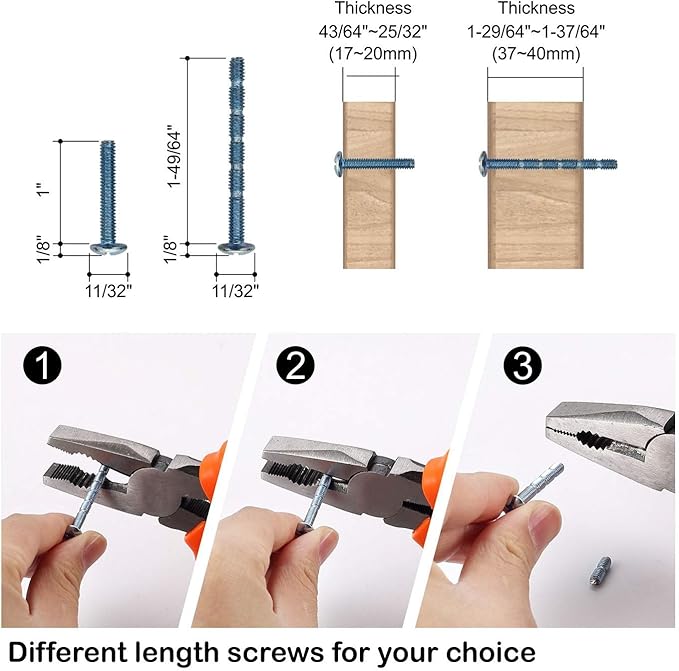 Amerdeco 10 Pack Champagne Bronze Cabinet Knobs 1.46 Inch(37mm) Single Hole Cabinet Handles Rectangle Dresser Knobs Drawer Knobs and Pulls for Bathroom Cabinets ZH0069