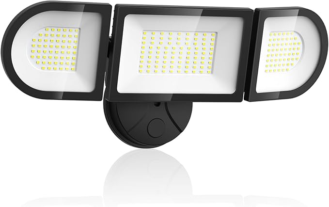 Olafus 130W Flood Lights Outdoor, 13000LM Super Bright LED Flood Light, IP65 Waterprooof Outdoor Flood Light Fixture, 3 Adjustable Heads, 6500K Exterior Security Lights for Yard, Garage, Black
