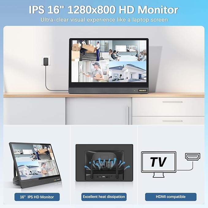 【All-in-One Security System】 5MP Outdoor Wireless Security Camera System, Home WiFi Video Security Cameras Systems, Surveillance DVR Kits