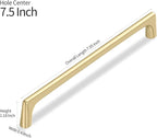 3 Pack 7.5 Inch(192mm) Hole Center Modern Brushed Gold Cabinet Pull Handle Timeless Vanity Drawer Pull Handle Classic Cabinet Hardware for Kitchen Dresser Bathroom, Screws Included, B-Gold(7.5x3)