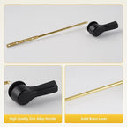 Universal Metal Black Toilet Handle Replacement Kit, Front Mount Toilet Flush Handle Replacement Compatible with Kohler, American Standard, TOTO, Mansfield, Solid Brass, Universal Style