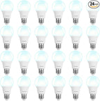 BUBO LED Light Bulbs, 60 Watt Equivalent LED Bulbs A19, 5000K Daylight Light Bulbs, 800 Lumens, E26 Standard Base, Non-Dimmable, 8W Bright White LED Bulbs for Bedroom Home Office, 24 Pack