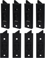 Window Latch Locks Replacement Window Parts and Hardware, Plastic Spring Loaded Sliding Window Tilt Latch for Home Window Accessories, Pack of 8 (Black)