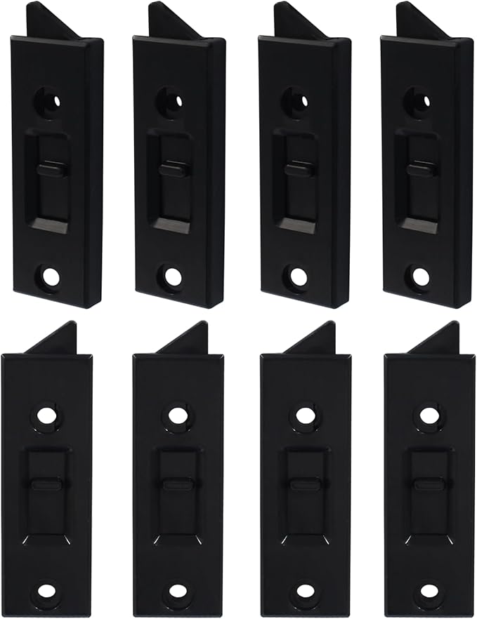 Window Latch Locks Replacement Window Parts and Hardware, Plastic Spring Loaded Sliding Window Tilt Latch for Home Window Accessories, Pack of 8 (Black)