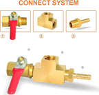 GASHER 3 Pcs Brass Barstock Tee, 3/8" x 3/8" x 3/8" NPT Female Pipe Fittings