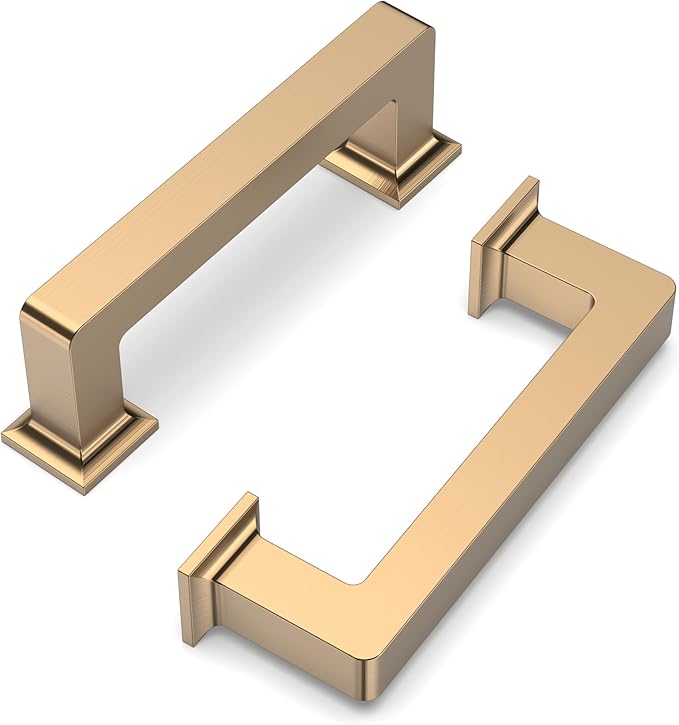 FILTA 3 Inch(76mm) Hole Centers Champagne Bronze Cabinet Pulls(Set of 10),Champagne Cabinet Pulls Zinc Alloy Kitchen Cabinet Handles Cabinet Hardware for Cabinets Cupboard Drawer