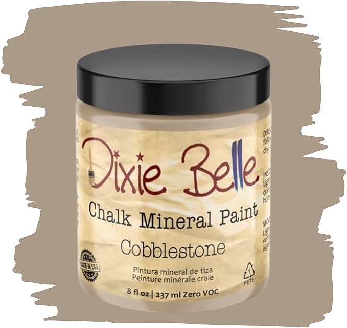 Dixie Belle Paint Company Chalk Finish Furniture Paint - Cobblestone (8oz) - Matte Weathered Stone Chic Chalk Mineral DIY Furniture Paint