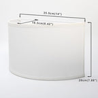 Yosoan 2-Light White Lamp Semicircle Fabric Shades, Double Fabric Lampshade Indoor Wall Mount 2 Bulbs for Wall Sconce Lamp Replacement for Stairwell Bedside Hallway Home Decor(White)