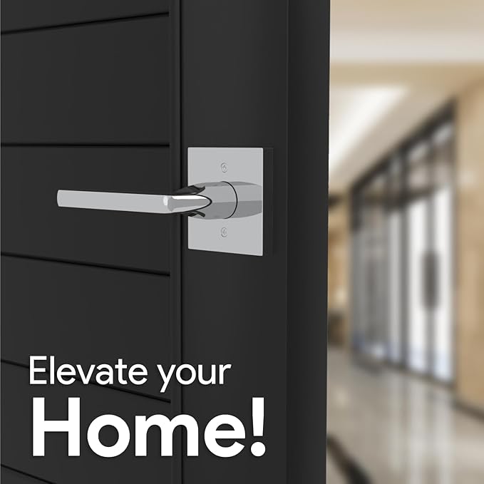 Mega Handles Prime Dummy Lever, Door Handle for Closet or French Doors, Single Side Door Levers, Non-Turning, Fits All Standard Door Sizes, Covered Screws Included - Polished Chrome (2 Pack) 5"