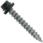 #14 Metal ROOFING SCREWS: (250) Screws x 1-1/2" EVERGREEN Hex Washer Head Sheet Metal Roof Screw. Self starting/self tapping metal to wood. EPDM washer. Colored head. for corrugated roofing