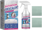 Bathroom Descaler Foam Cleaner: All-In-One Powerful Cleaner Spray - Strong Shower, Bathtub, Glass, Faucet, Tile, and Toilet Cleaner for Stubborn Stains & Limescale Removal (1)