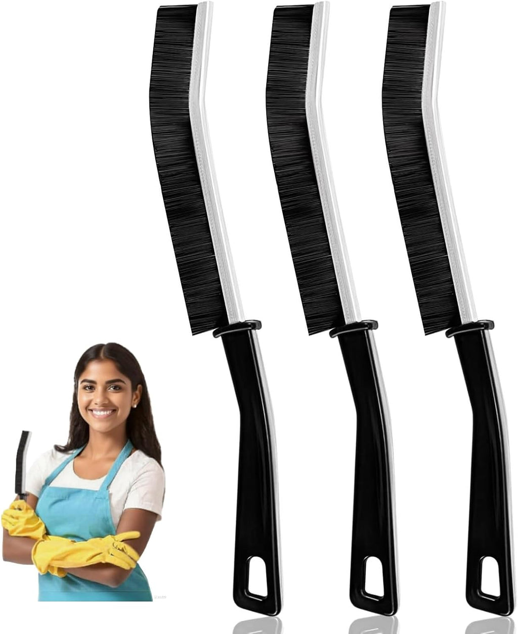 3 PCS Crevice Cleaning Brush,Hard Bristle Crevice Cleaning Brush,Crevice Cleaning Tool is Effective to Clean The Small Gap of Kitchen, tolilet and Windows.