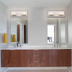 2-Light, 12.6-Inch Wall Lights Brushed Nickel Vanity Lights for Bathroom Light Fixtures Adjust 3 Colors Modern Bath Lighing Fixture Over Mirror