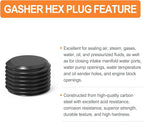 GASHER 50Pcs 3/8" NPT Carbon Steel Pipe Plug Fitting Internal Hex Thread Socket Pipe Plug