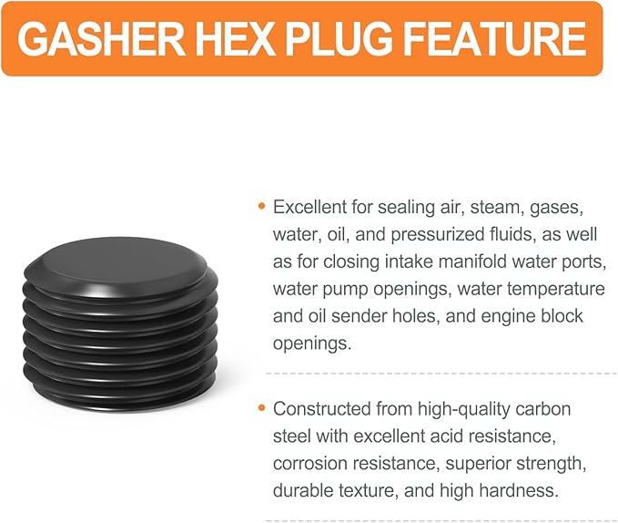 GASHER 20Pcs 3/4" NPT Carbon Steel Pipe Plug Fitting Internal Hex Thread Socket Pipe Plug