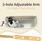 jamini Universal Side Mount Toilet Handle Kit - Durable Brass Lever with Chrome Finish, Adjustable Arm & Stainless Steel Flapper Chain for Most Toilets