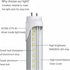 5 Foot T8 LED Tube Light,45W 4500lm,G13 Bi-Pin Base,60 inches End to End,V Shape,Daylight White 5000K,T12 Fluorescent Replacement,Dual-End Power,Ballast Bypass,Shop Lighting,Pack of 10