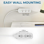 Outdoor Power Strip Weatherproof, IPX6 Waterproof Surge Protector with 3 Wide Outlets, 1625W/13A, 6FT Extension Cord, Wall Mountable for Indoor Outdoor, UL FCC Listed-White