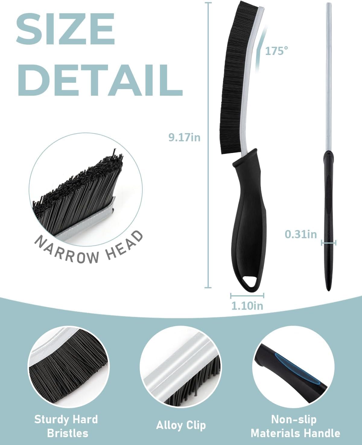 SXhyf Cleaning Brush - Hard Bristle Crevice Cleaning Brush, Multifunctional Gap Scrub Brush, Home Essentials, Bathroom Cleaner Tools for Household Use, Kitchen, Window, Faucet(S1110SE) (6, Multicolor)