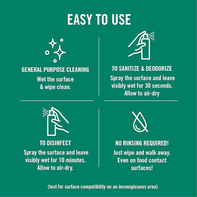 Benefect Botanical Decon 30 Disinfectant Cleaner, 14 oz. Ready-To-Use Spray, Hospital Grade Disinfectant, Kills Over 99.99% of Germs, Safe for Food-Contact Surfaces (Light Lemon & Thyme Scent)