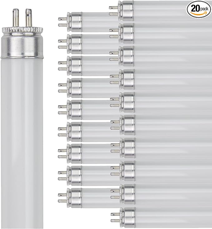 Diodesy- T5 Fluorescent Light Bulb 21 Inch Under Cabinet Tube Light Pack of 20 13W 4100K Cool White G5 Miniature Bi-Pin Base 850LM Super Long Life Linear Replacement Straight Lamp ROHS Compliant