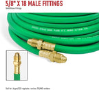 RX WELD Inert Gas Welding Hose - Argon Flow Hose (Green, 100FT)
