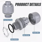 Liquid Tight Connector 1/2 in - Non-Metallic Electrical Conduit Fittings, UL Listed PVC Conduit Fitting (Straight, 8 Pack)