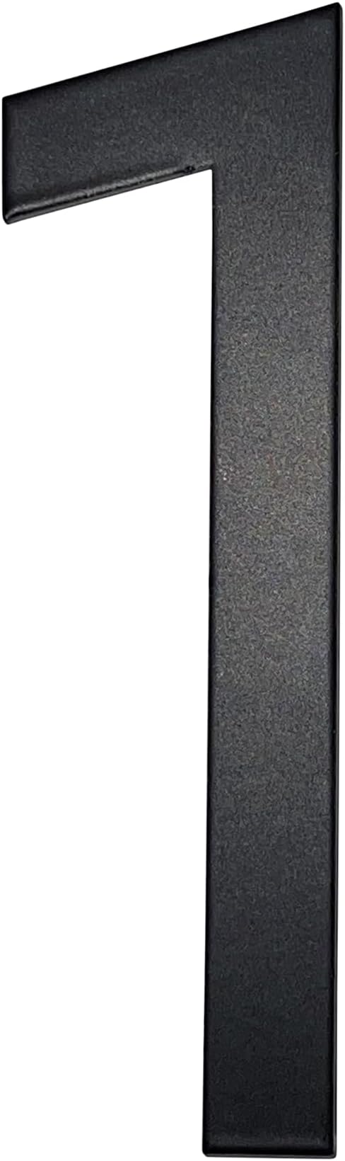 Adoorn 4 Inch Mailbox Numbers - Number 1, Black Color, Each Sold Individually, Premium Metal Self Stick Address Numbers, Weatherproof Mailbox Numbers for Outside
