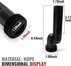 Wall Hung Toilet Tank Connector Set with Side Pipes,Compatible with Geberit 154.405.11.6,Toilet Replacement Parts with Black HDPE Material,Easy Installation