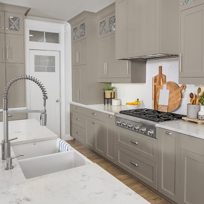 Nuvo Hearthstone Cabinet Makeover Kit - Easy DIY 7-Piece Set, Versatile Greige, Long-Lasting Finish